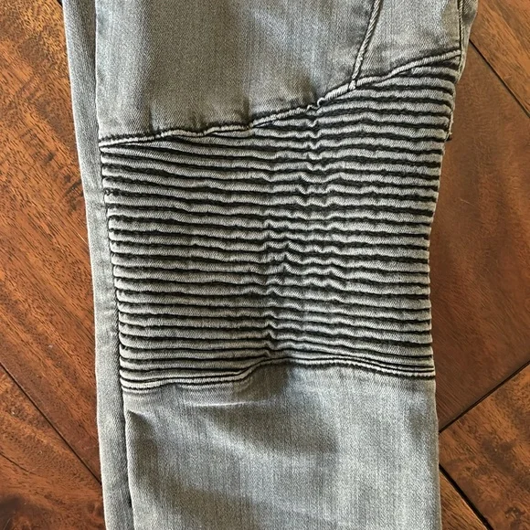 Pistola | Audrey moto skinny jeans low rise washed black denim ribbed knees - Picture 8 of 13